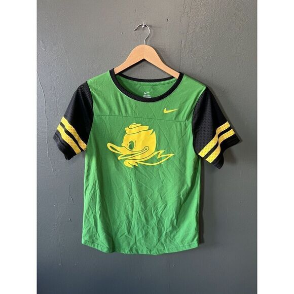 Nike Womens Green Short Sleeve Oregon Ducks Athletic Size Medium Dri-Fit - Picture 1 of 3